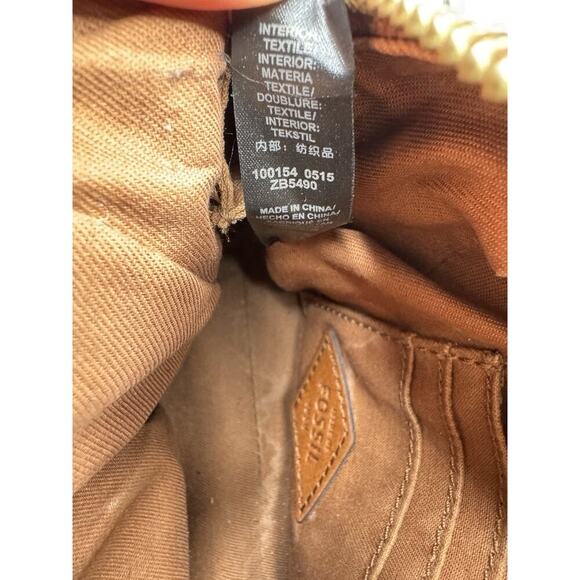 Fossil Multi Color Satchel Bag With Removable Shoulder Strap Double Zipper - Picture 13 of 13